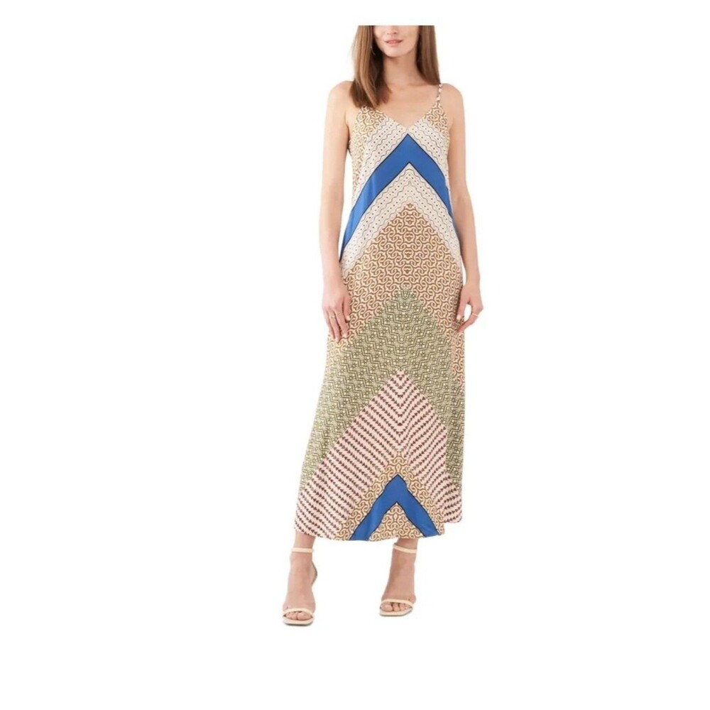Ivy Street Small Sleeveless Maxi Dress Lightweight Geometric Sun Dress